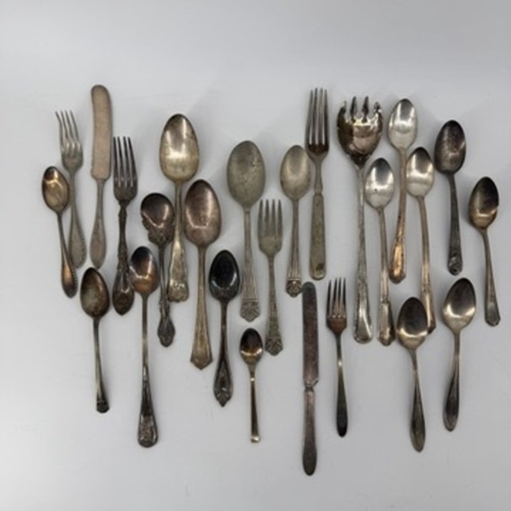 Vintage Silver Plate Flatware Lot 25pc Wm Rogers Oneida International Silver HB